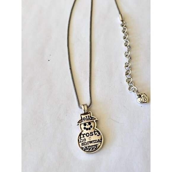 Brighton silver plated B jolly snowman frosty pendant necklace and Cuff Bracelet - Picture 10 of 12